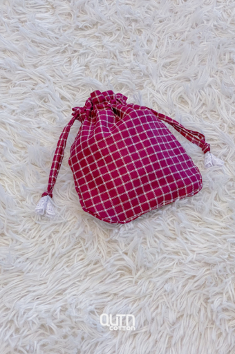Cotton Drawstring Pouch [Maroon]